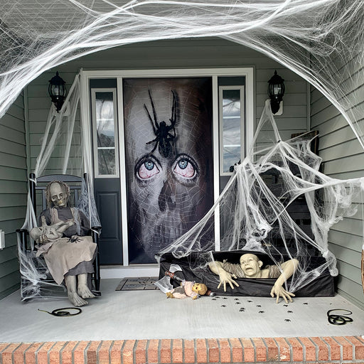 DoorFoto Door Cover Skeleton Halloween Decor