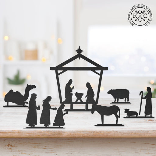 Rusted Orange Craftworks Co. Nativity Sets Family Christmas Nativity Set- Scripture Devotional Study Kit