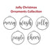 Rusted Orange Craftworks Co. Seasonal & Holiday Decorations Jolly Christmas Ornaments - 5 pack - Metal Christmas Tree Ornaments