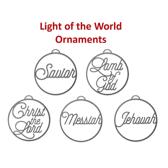 Rusted Orange Craftworks Co. Seasonal & Holiday Decorations Light of the World Ornaments - 5 pack - Metal Christmas Tree Ornaments