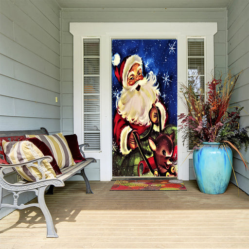 DoorFoto Door Cover Santa and Rudolph