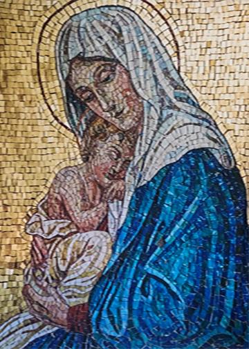 DoorFoto Door Cover Mosaic of Virgin Mary