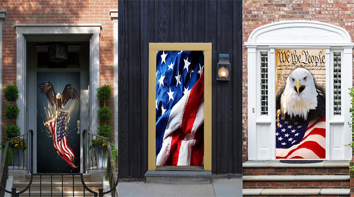 July 4th fabric door covers