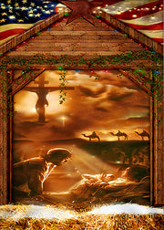 DoorFoto Door Cover Manger To The Cross Door Cover