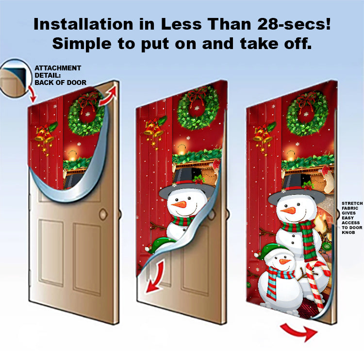 DoorFoto Door Cover Snowman Christmas