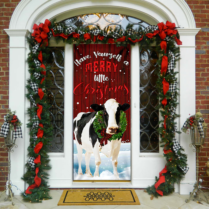 DoorFoto Door Cover Merry Christmas Cattle Door Cover
