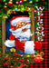 DoorFoto Door Cover Santa Claus Christmas Is Coming