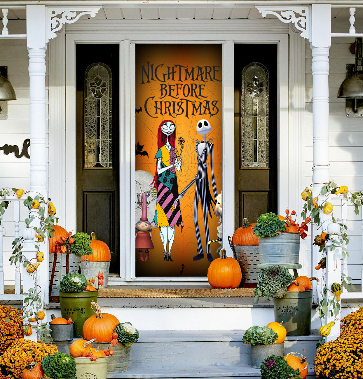 Jack and Sally Decorations | Fabric Door Covers from $49.99 — DoorFoto