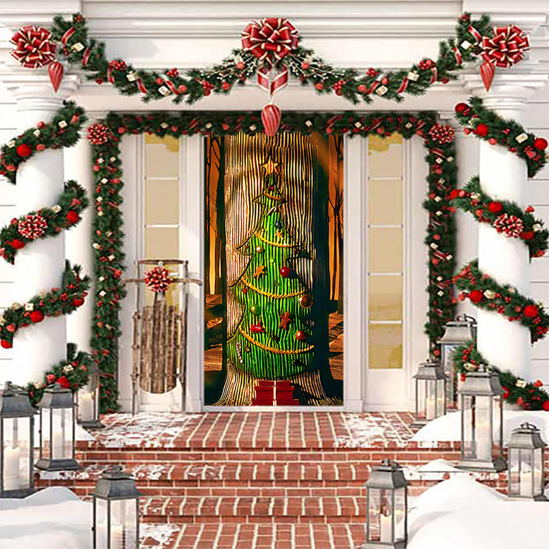DoorFoto Door Cover Nightmare Before Christmas Tree