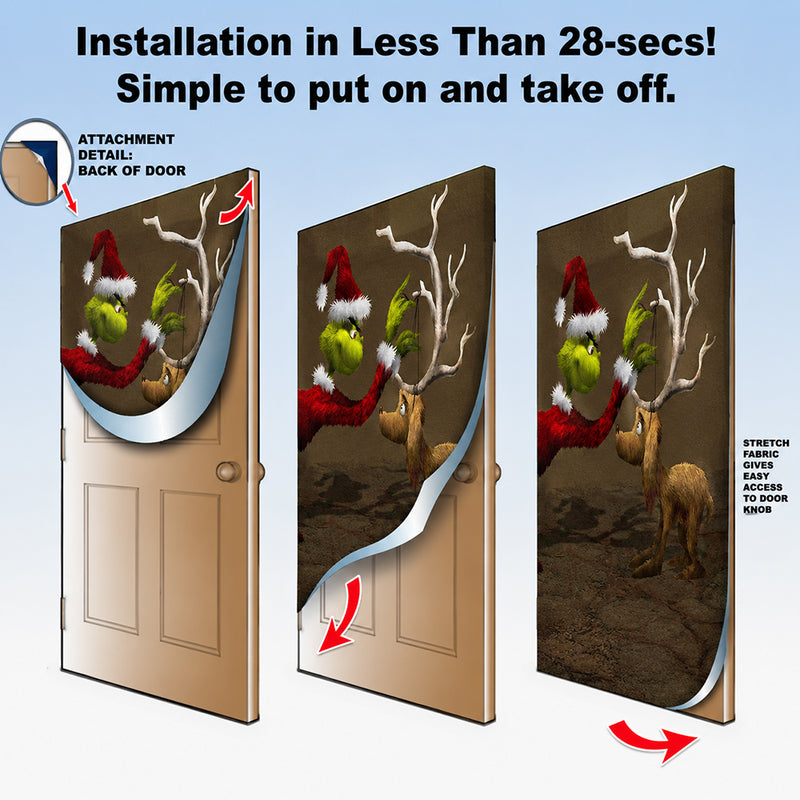 Grinch Christmas Door Cover