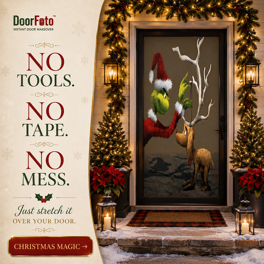 Grinch Christmas Door Cover