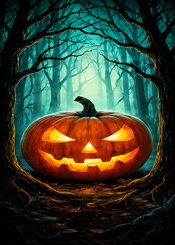 Enchanted Jack-O-Lantern Halloween Door Cover