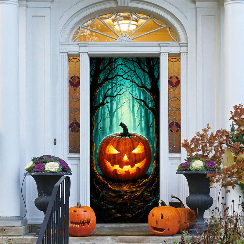 Enchanted Jack-O-Lantern Halloween Door Cover