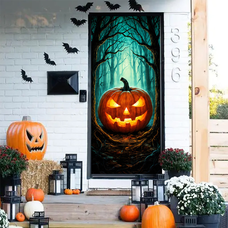 Enchanted Jack-O-Lantern Halloween Door Cover