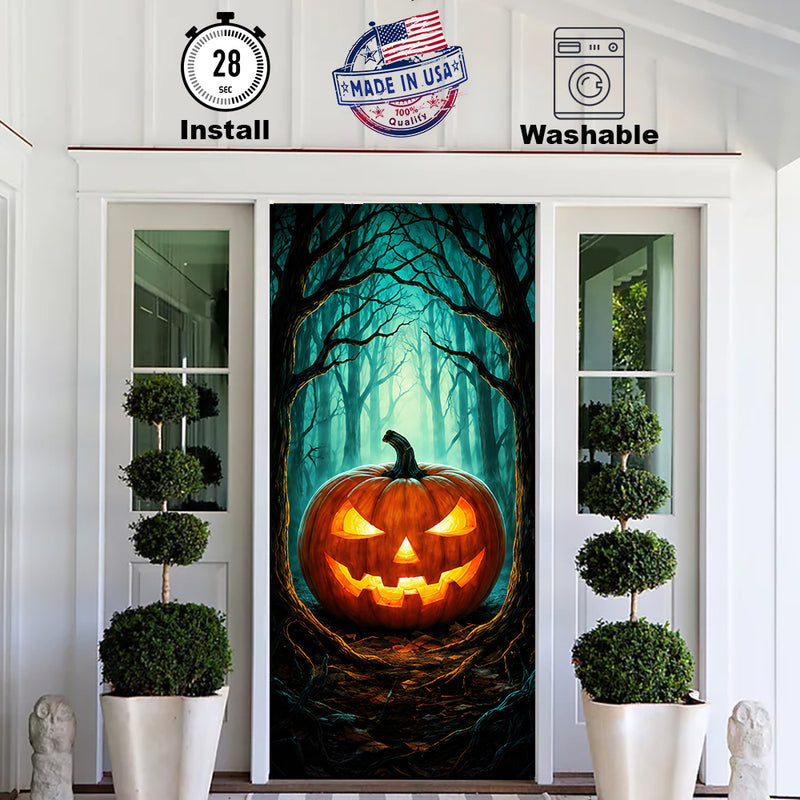 Enchanted Jack-O-Lantern Halloween Door Cover