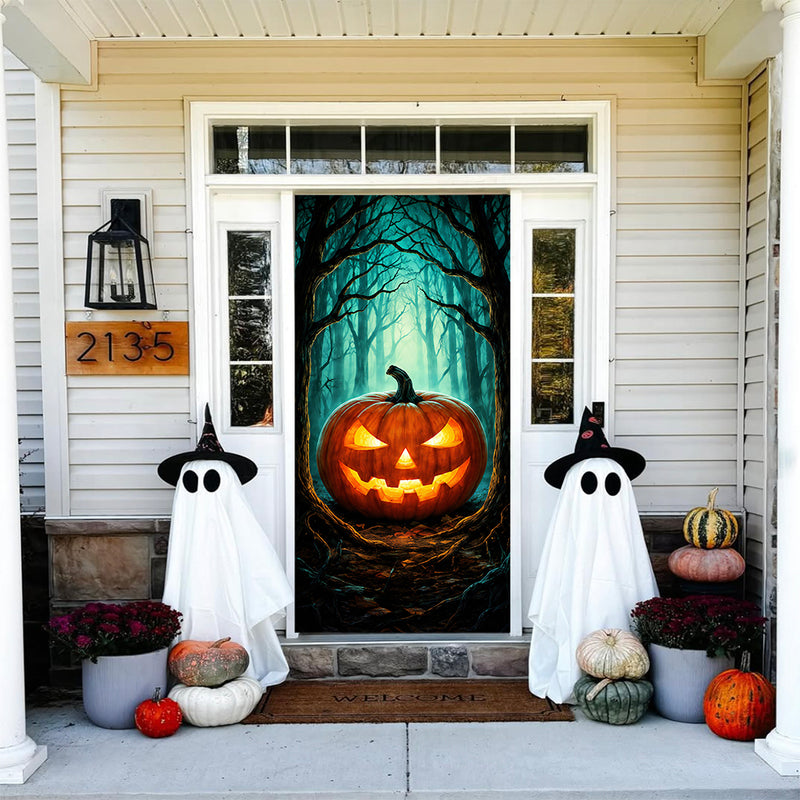 Enchanted Jack-O-Lantern Halloween Door Cover