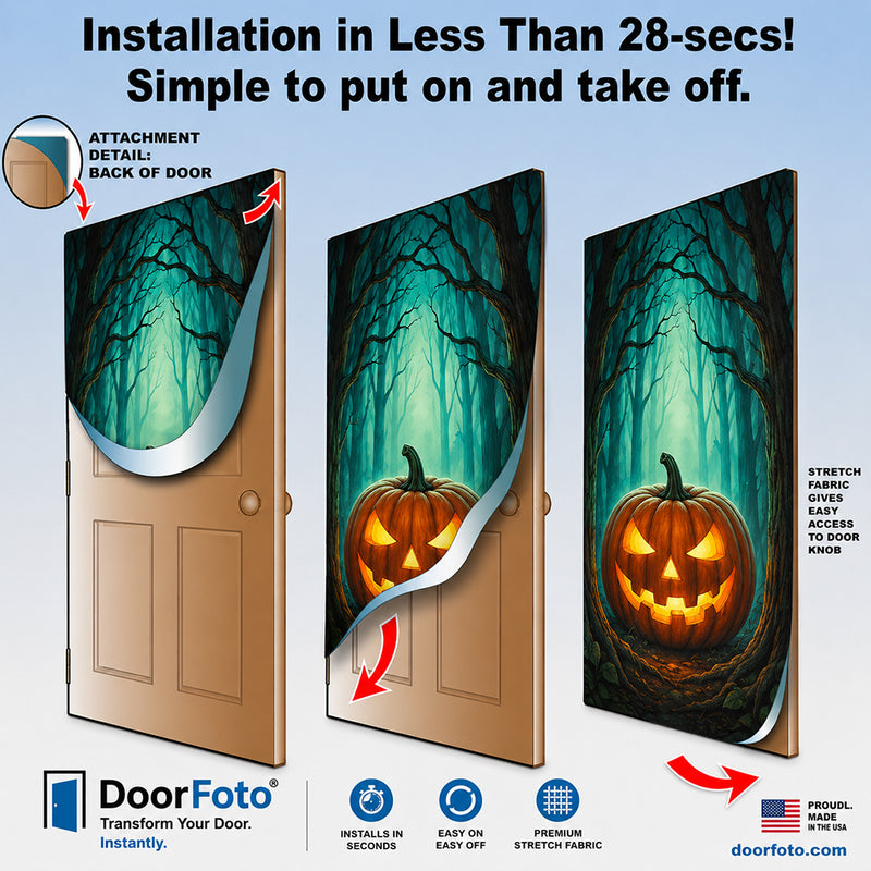 Enchanted Jack-O-Lantern Halloween Door Cover