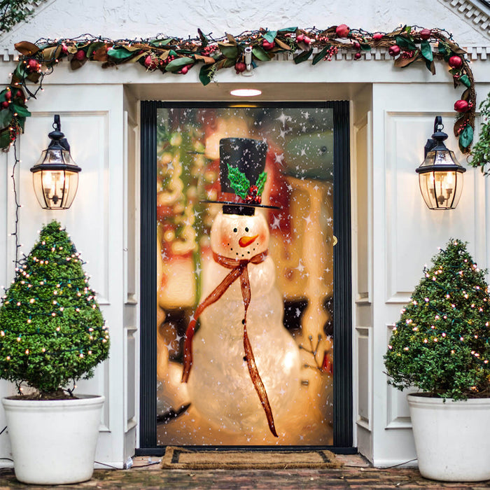 DoorFoto Door Cover Snowman Door Decorations