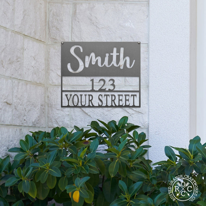 Rusted Orange Craftworks Co. Address Signs Always Come Home Address Plaque - Personalized Outdoor Sign with Name