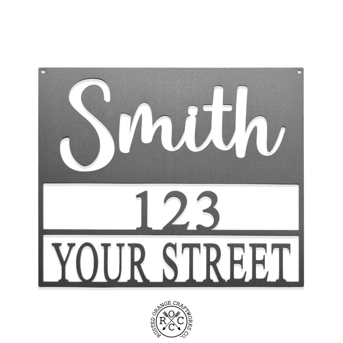Rusted Orange Craftworks Co. Address Signs Always Come Home Address Plaque - Personalized Outdoor Sign with Name