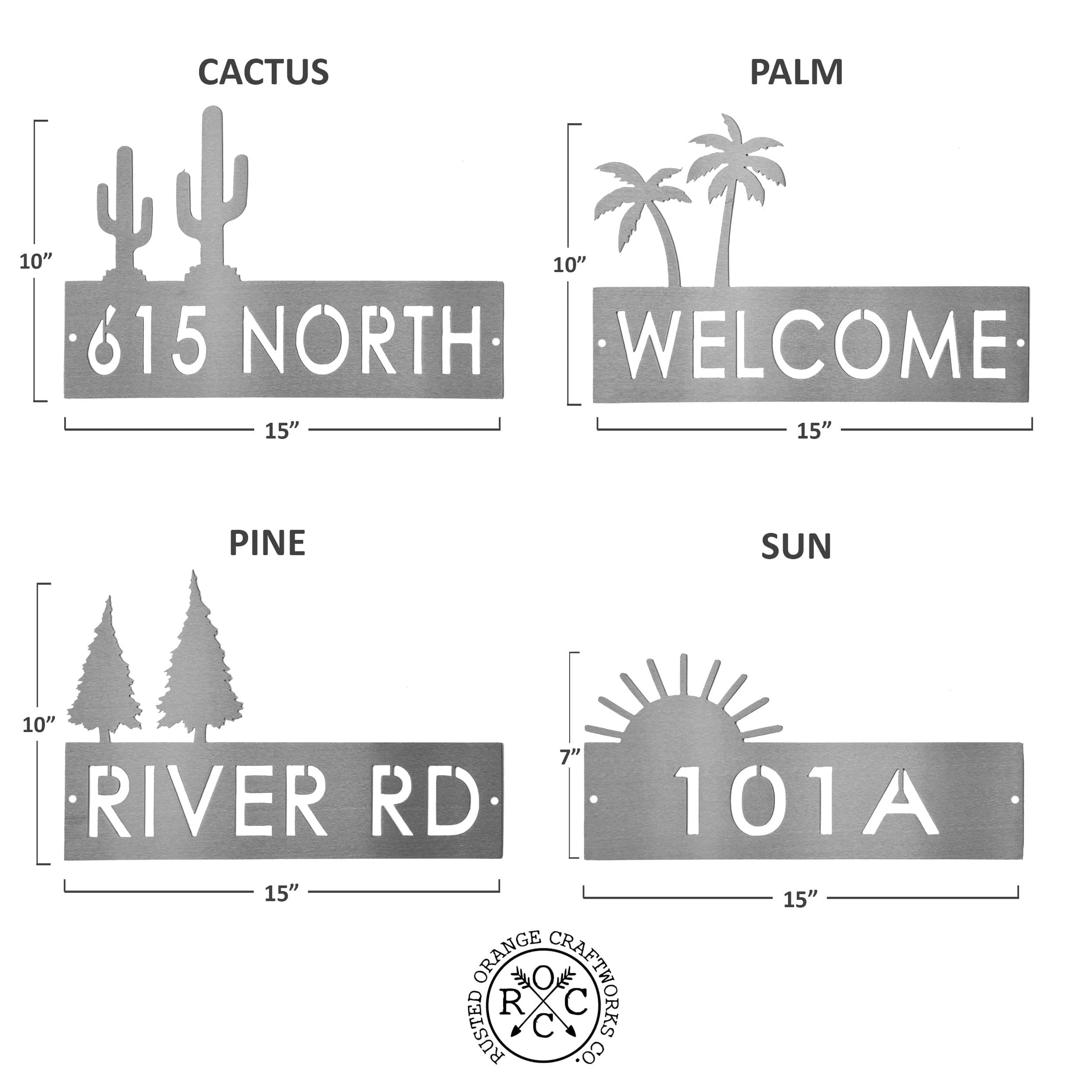 Landscape Address Plaque - 4 Styles - Circular Address Plaque for Hous ...