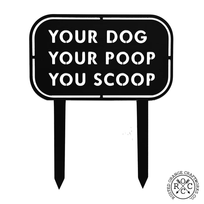 Rusted Orange Craftworks Co. Animals & Pet Supplies Pick Up the Poop Yard Stake - Dog No Pooping Signs for Yard and Lawn