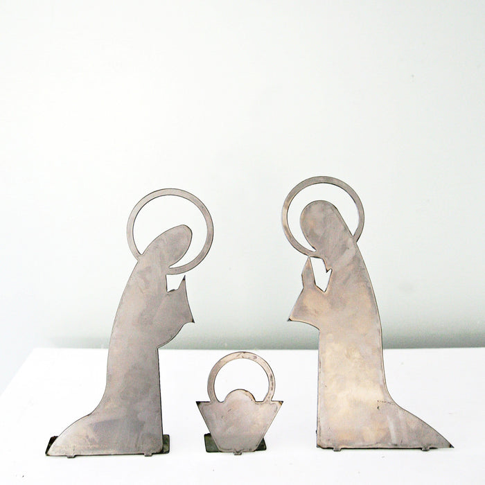 Rusted Orange Craftworks Co. Nativity Sets Halo Nativity Set - 3 Piece - Birth of Christ Scene Standing Christmas Decor