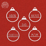 Rusted Orange Craftworks Co. Holiday Ornaments Amelia Jane Ornament Collection - 5 pack - Customized Christmas Ornament