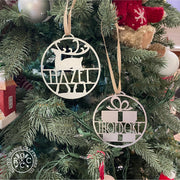 Rusted Orange Craftworks Co. Holiday Ornaments Waiting for Santa Ornament - Single - Personalized Name Christmas Ornaments