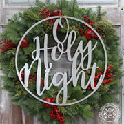 Rusted Orange Craftworks Co. Holiday Ornaments O Holy Night / 11.5" / Raw Steel (can rust) Winter Greeting Signs - Metal Christmas Wreath Decor