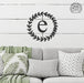 Rusted Orange Craftworks Co. Home Decor Decals Olive Wreath Single Letter Monogram - 3 Sizes - Custom Metal Sign Monogram