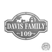Rusted Orange Craftworks Co. Farm / 15 inch / Silver Powder Coat Home on the Range Oversized Address Plaque - House Number Sign