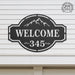 Rusted Orange Craftworks Co. Mountain Peaks / 15 inch / Black Powder Coat Home on the Range Oversized Address Plaque - House Number Sign