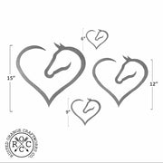 Rusted Orange Craftworks Co. Posters, Prints, & Visual Artwork Horse Heart Silhouette - 4 Sizes - Cowgirl Room Horse Wall Decor