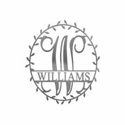 Rusted Orange Craftworks Co. Posters, Prints, & Visual Artwork Laurel Wreath Monogram - Personalized Metal Name Sign With Laurel Leaf Design