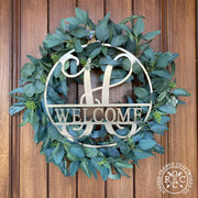 Rusted Orange Craftworks Co. Name Plates Circle Monogram With Name -  Monogram Last Name Signs for Home