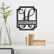 Rusted Orange Craftworks Co. Posters, Prints, & Visual Artwork Embellished Monogram - Personalized Metal Family Name Sign Home Decor
