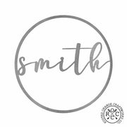 Rusted Orange Craftworks Co. Posters, Prints, & Visual Artwork Minimalist Custom Circle 2 Styles - Script Personalized Metal for Home Decor