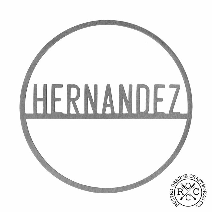 Rusted Orange Craftworks Co. Posters, Prints, & Visual Artwork Minimalist Custom Circle 2 Styles - Script Personalized Metal for Home Decor