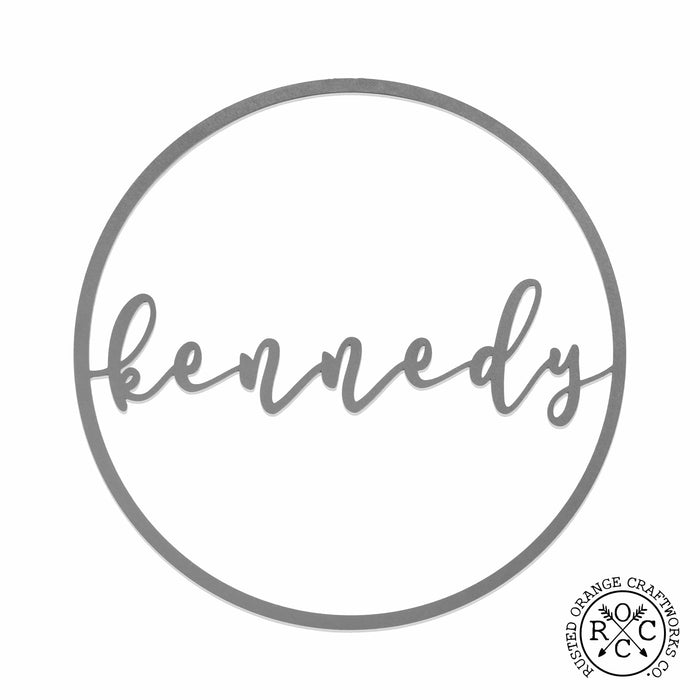 Rusted Orange Craftworks Co. Posters, Prints, & Visual Artwork Minimalist Custom Circle 2 Styles - Script Personalized Metal for Home Decor