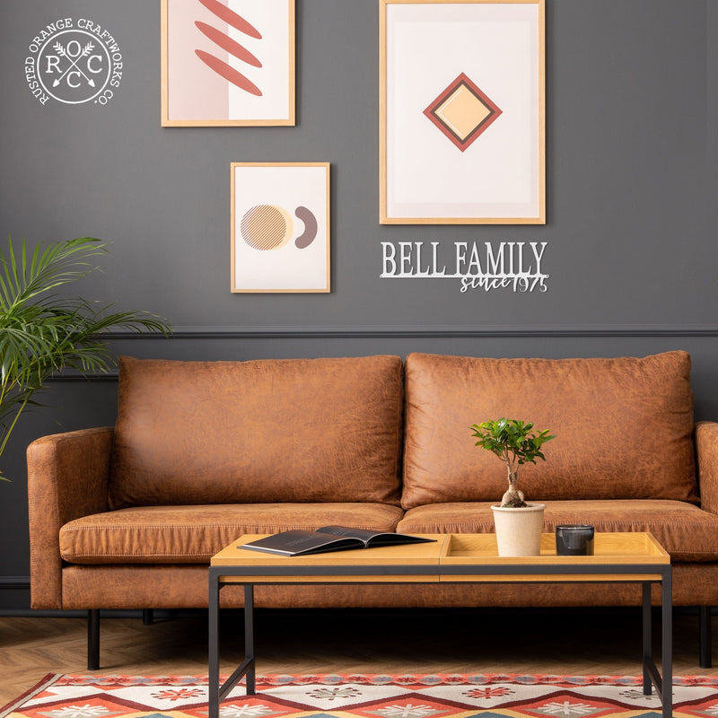 Rusted Orange Craftworks Co. Posters, Prints, & Visual Artwork Our Happy Family  - 2 Styles Personalized Family Name Signs For Home Decor