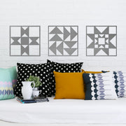 Rusted Orange Craftworks Co. Quilt Block Wall Art - 8 Styles - Hanging Patchwork Pattern Designs