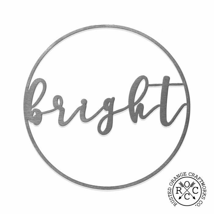 Rusted Orange Craftworks Co. Seasonal & Holiday Decorations 11.5 inch / Bright Minimalist Christmas Greetings - Round Metal Holiday Sign for Front Door