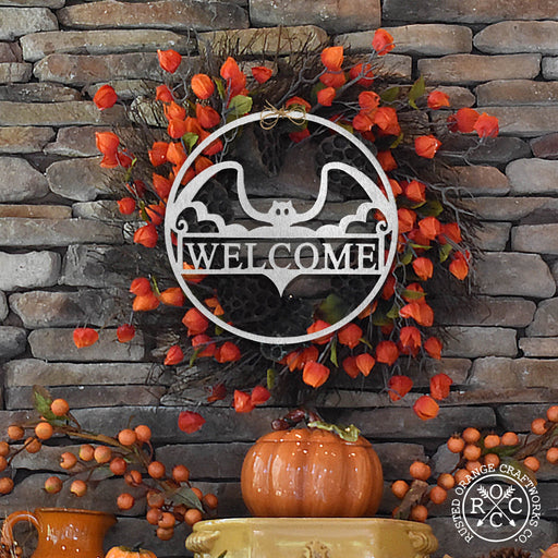 Rusted Orange Craftworks Co. Seasonal & Holiday Decorations Bat / 15 inch / Raw Steel (Can Rust) Autumn Leaves and Pumpkin Please Collection - Halloween Wall Decor