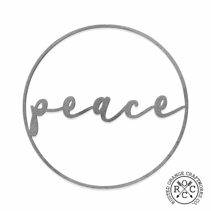 Rusted Orange Craftworks Co. Seasonal & Holiday Decorations Minimalist Christmas Greetings - Round Metal Holiday Sign for Front Door