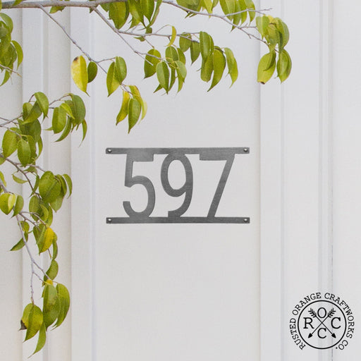 Rusted Orange Craftworks Co. House Numbers & Letters Simple Address Plaque - 3 Sizes - Address Numbers for Outside