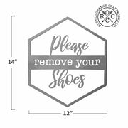 Rusted Orange Craftworks Co. Wreaths & Garlands Please remove your shoes Hexagon Door Greetings - Welcome to Our Home Modern Rustic Word Art