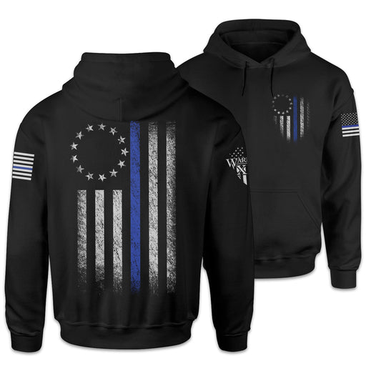 Warrior 12 - A Patriotic Apparel Company Hoodies Thin Blue Line Betsy Ross Flag Hoodie