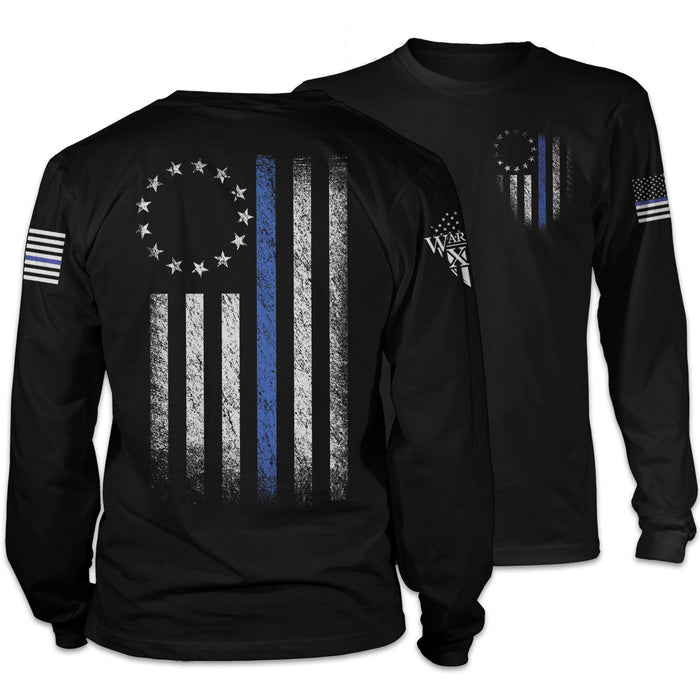 Warrior 12 - A Patriotic Apparel Company Long Sleeves Thin Blue Line Betsy Ross Flag Long Sleeve