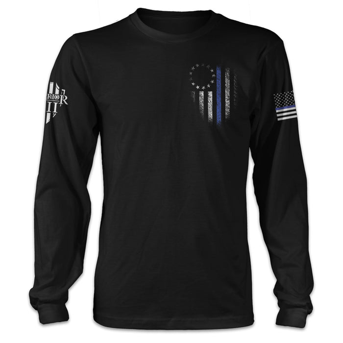 Warrior 12 - A Patriotic Apparel Company Long Sleeves Thin Blue Line Betsy Ross Flag Long Sleeve
